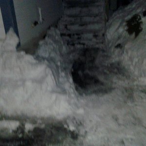 Walkway/staircase after shoveling