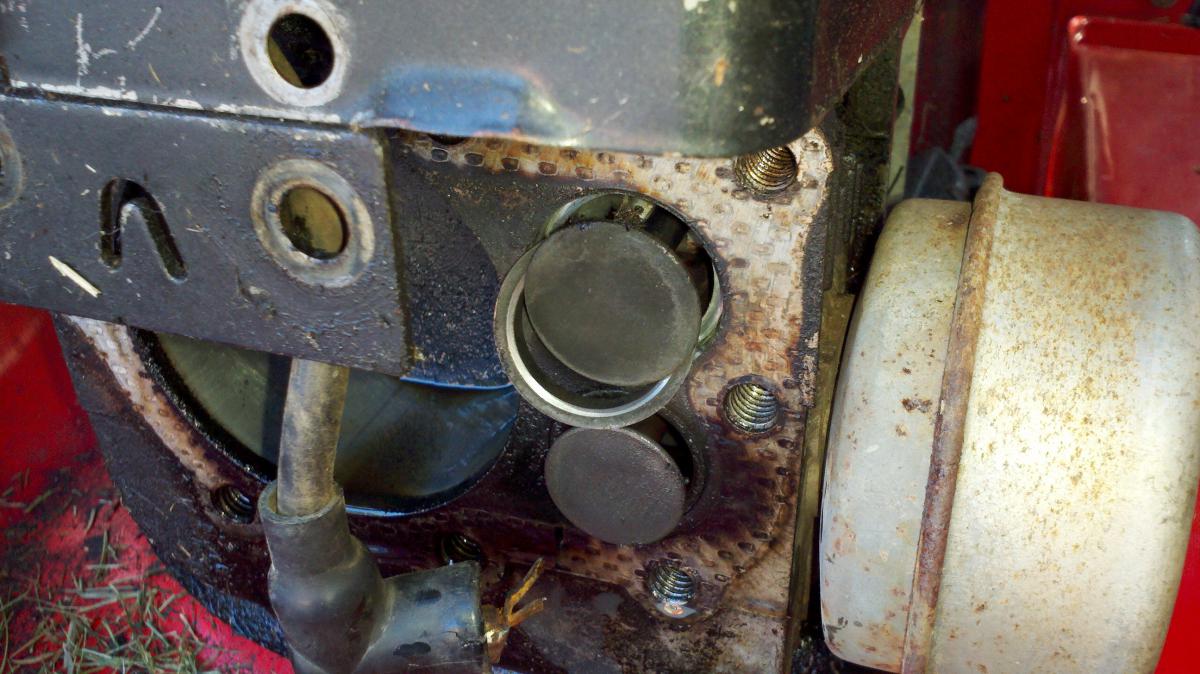 The valve seat is holding hte valve open.  I fixed this by re-seating it and hitting it with a center punch where it meets the block.
