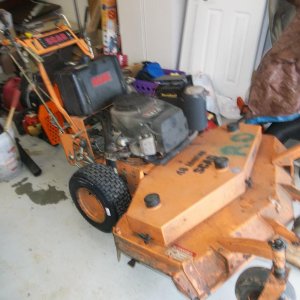 48 professional grade, commercial zero turn walk behind with a 17 hp Kawasaki She is my baby!