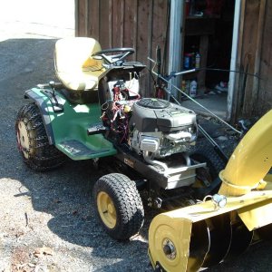 Briggs v-twin bolted down and hooked up