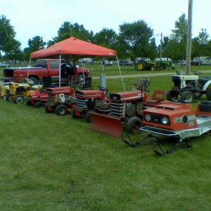 My Massey mowers at a show and my snowmobile