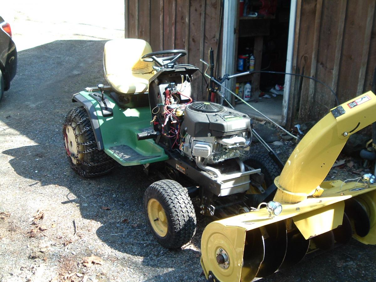 Briggs v-twin bolted down and hooked up