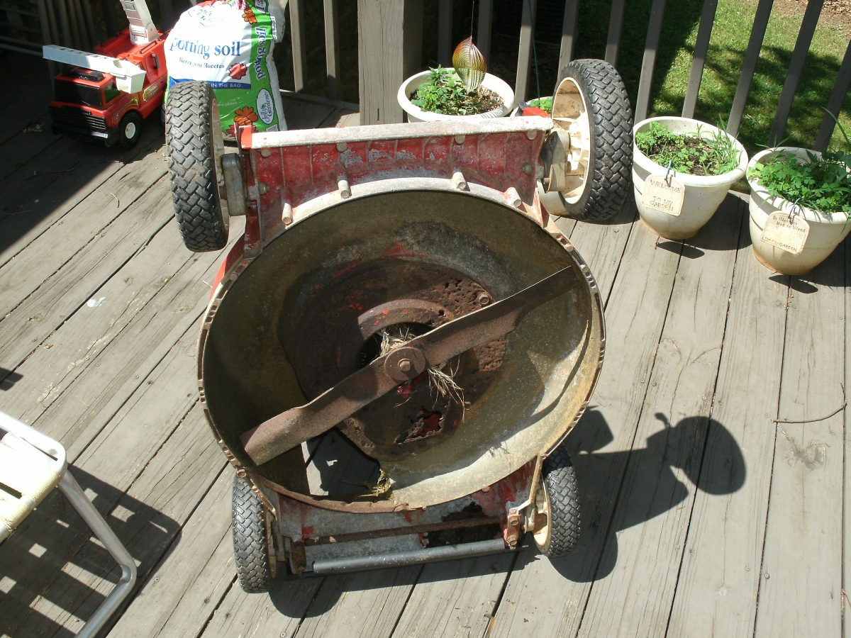 I'll have to find some new sheet metal there. The dark area down at the bottom is just compost.