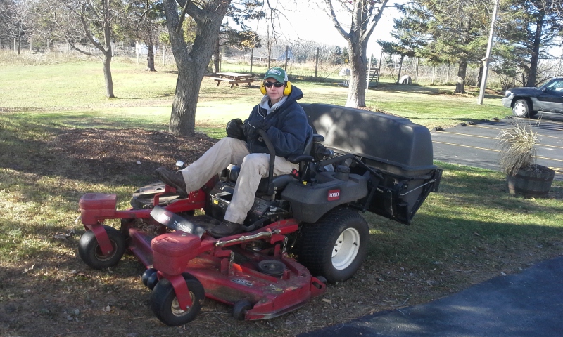 My son Adam...posing for the camera, as usual..haha
Toro Zmaster w/bagger system