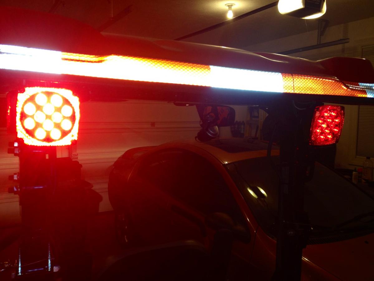 ROPS canopy with 3m reflective Conspicuity tape.