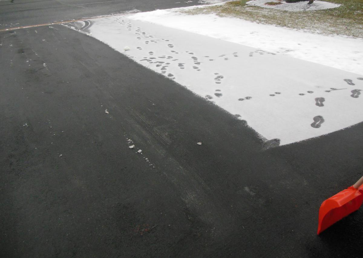 Shoveling the slush!