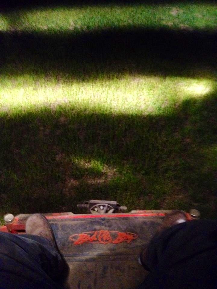 The Lights from Bad Boy are linear spot beams as you can see.
I had the dealer install them on the ROPS under canopy because the standard location Bad