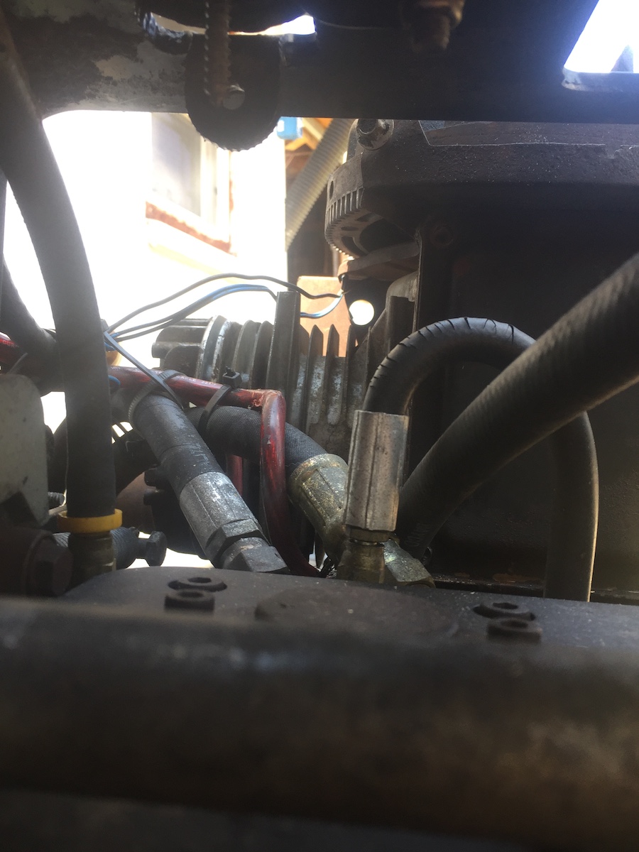 This is from behind where you stand to mow